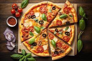 heiß Italienisch Pizza. Illustration ai generativ foto