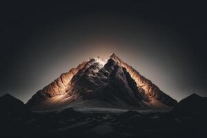 minimal surreal Berg Landschaft. Hintergrund zum Branding. Illustration ai generativ foto