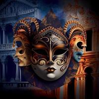 Venedig Karneval Maske Hintergrund. generativ ai foto
