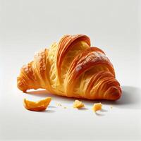 frisch gekocht Gelb Croissant. Illustration generativ ai foto