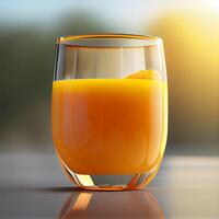 Orange Saft im Glas. Illustration generativ ai foto