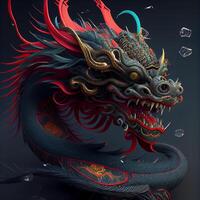 aufregend Illustration von Chinesisch traditionell Drachen generativ ai foto