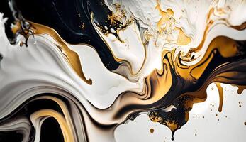 Nahansicht Hintergrund Bild von Tinte, malen, Marmor funkeln Gold Farbe. hoch Textur Öl malen. bunt abstrakt Gemälde Hintergrund. Kunst zu drucken foto
