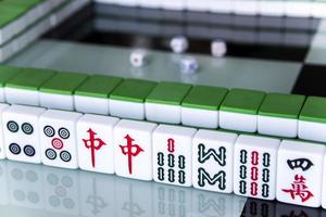 Harbin, China - - dez 30, 2018-Mahjong ist das uralt asiatisch Tafel Spiel. foto