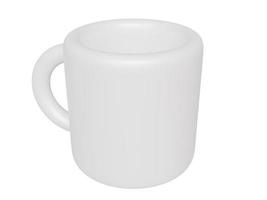 weiße Cartoon-Tasse. 3D-Rendering foto