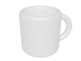 weiße Cartoon-Tasse. 3D-Rendering foto