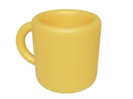 gelbe Cartoon-Tasse. 3D-Rendering foto