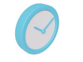 blaue Cartoon-Uhr. 3D-Rendering. foto