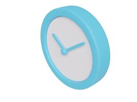 blaue Cartoon-Uhr. 3D-Rendering. foto