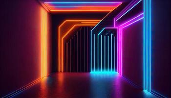 Neon- Gang, geometrisch Hintergrund. foto