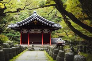 Illustration von ein Tempel im Japan foto