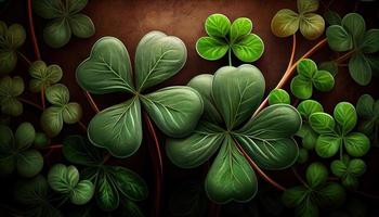 Kleeblatt Hintergrund zum st. Patrick Tag. foto