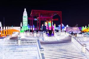 Harbin, China - - jan 2, 2019-hafen International Eis und Schnee Skulptur Festival ist ein jährlich Winter Festival Das nimmt Platz im Harbin. es ist das Welt größten Eis und Schnee Festival. foto