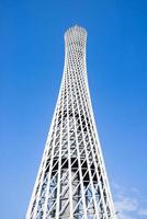 Guangzou, China - - April 02, 2017-Guangzhou Turm oder Kanton Turm, formal Guangzhou Fernseher astronomisch und Besichtigung Turm ist ein 595.7 Meter hoch Mehrzweck Überwachung Turm im Guangzhou. foto