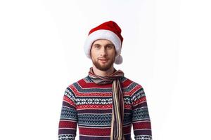 Mann mit Weihnachtsmütze foto