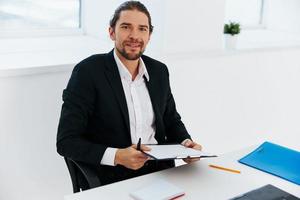 Manager Büro Arbeit Blau dokumentieren Mappe Lebensstil foto