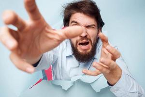 emotional männlich Manager Hemd Lebensstil Spaß Büro Werdegang foto