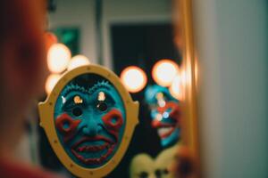 Clown Maske mental Persönlichkeit Störung generativ ai foto