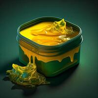 Cannabis golden Wachs im Box Illustration generativ ai foto