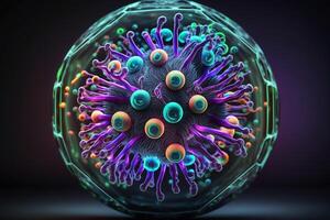 viral Bakterium unter das Mikroskop generativ ai foto