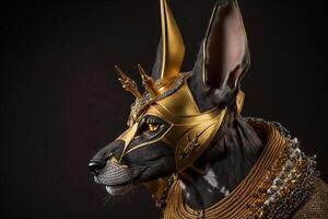 Pharao Hund im Gold generativ ai foto