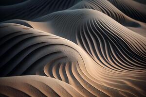 grau Sand Dünen im das Wüste generativ ai foto
