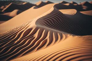 Sand Dünen im das Wüste generativ ai foto