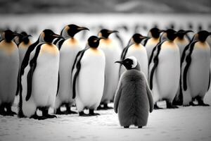 Menge von Arktis Pinguine generativ ai foto