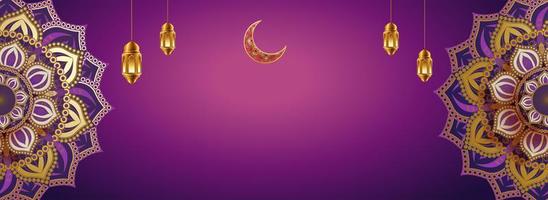 Ramadan kareem schön Hintergrund mit ein leuchtenden Laterne Fanus foto