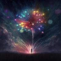 festlich Feuerwerk Illustration. ai machen foto