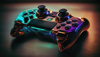 Cyberpunk Spielen Regler Joystick, Gamepad Illustration foto