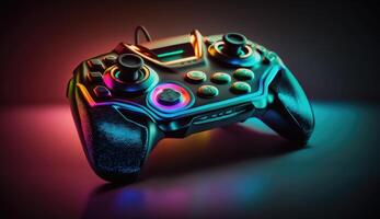 Cyberpunk Spielen Regler Joystick, Gamepad Illustration foto