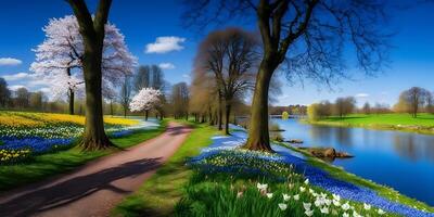 schön Frühling Jahreszeit im das Park foto