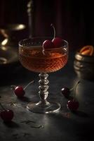 Manhattan Cocktail, erstellt mit generativ ai foto