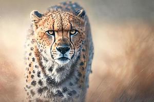 Porträt von ein jung Leopard Porträt - - ai foto