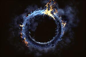 Blau Ring von Feuer. mit ein Menge von Kopieren Raum foto