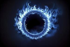 Blau Ring von Feuer. mit ein Menge von Kopieren Raum foto