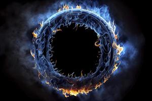 Blau Ring von Feuer. mit ein Menge von Kopieren Raum foto