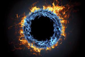 Blau Ring von Feuer. mit ein Menge von Kopieren Raum foto