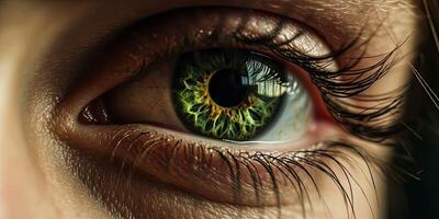 Foto von Makro Schuss Detail schön weiblich Grün Auge