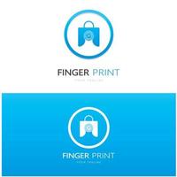 einfach eben Fingerabdruck Logo, z sicherheit,identifikation,abzeichen,emblem,geschäft Karte, Digital, Vektor foto