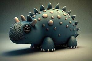 ai generiert 3d süß Ankylosaurus Karikatur. ein Gruppe von Primitive Reptil Dinosaurier von das Kreide- Zeitraum. foto