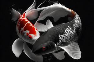 Illustration von unter Wasser Leben mit verschiedene Arten von Koralle Riff Fisch, gemacht durch generativ ai Technologie foto