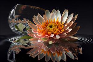 Wasser ein Blume Kanon hoch Auflösung Foto generativ ai