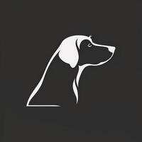 einfach Hund Logo auf schwarz Hintergrund generativ ai foto