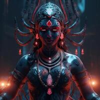 unheimlich Bild von Göttin Kali mata generativ ai foto