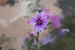 wenig wild lila Blume im das Sonnenschein mit Jahrgang Bokeh foto
