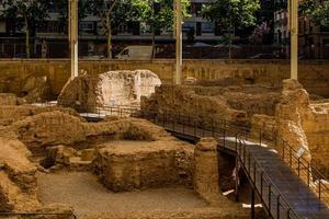 schön Ruinen von das uralt römisch Amphitheater im Saragossa Spanien Museo del Teatro de caesaraugusta foto