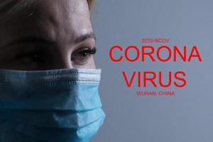 Frau tragen schützend Maske. Neu Coronavirus 2019-ncov von China foto