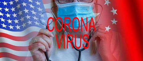 Arzt tragen schützend Maske. Neu Coronavirus 2019-ncov von China foto
